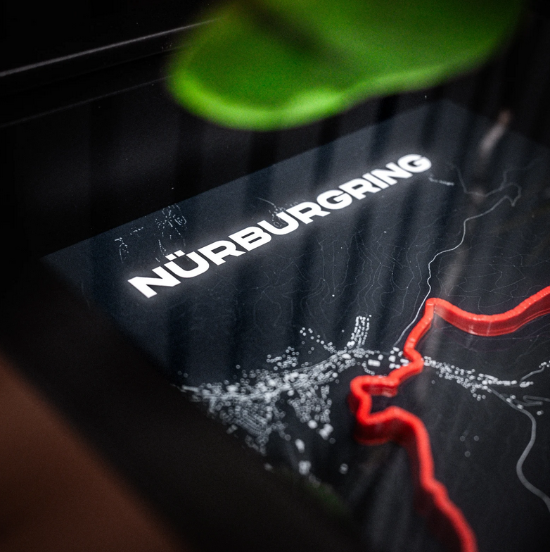 Nürburgring Nordschleife Layout 3D-Druck in Rahmen – Concrete Modelz