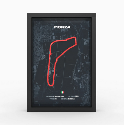 Monza Layout 3D-Druck in Rahmen